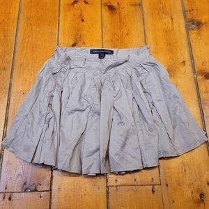 French Connection Skirt Pleated Buttons A-line Gray Sz 6